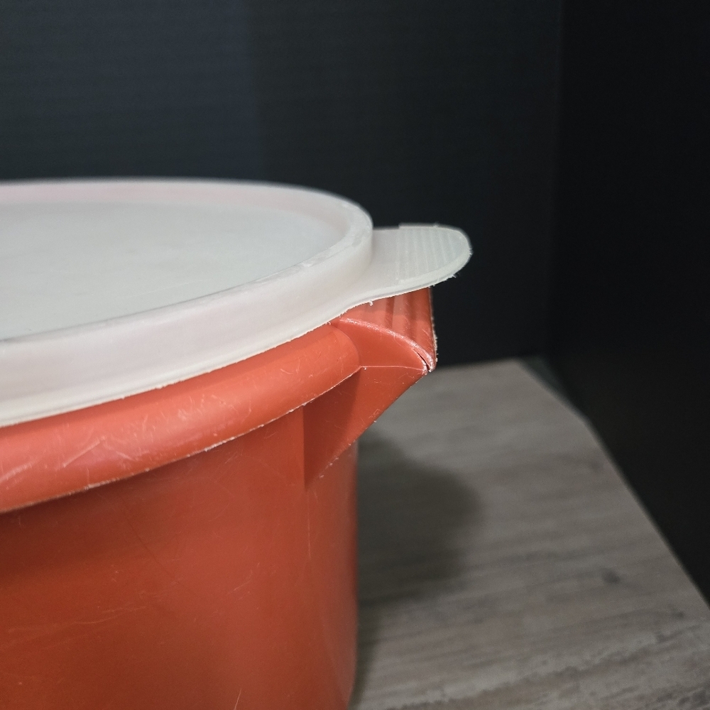 Orange Storage Container with White Lid - Picture 6 of 10